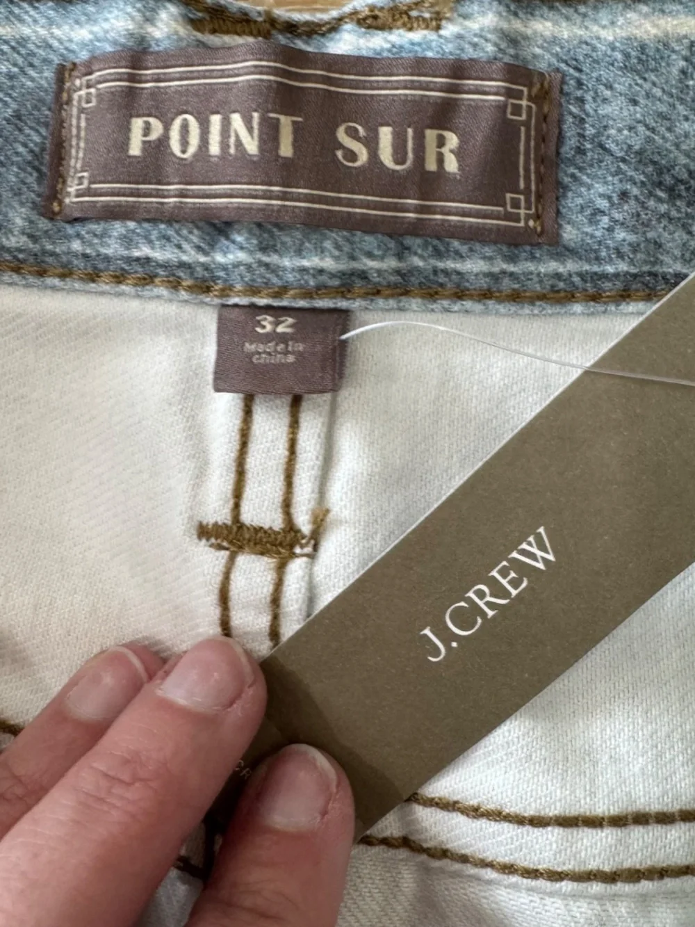 J. Crew Point Sur Women's Light Blue Distressed Straight Leg Jeans Sz 32 NWT